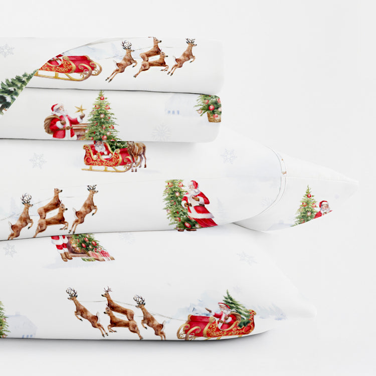 Nostalgic Santa Holiday Sheet Set