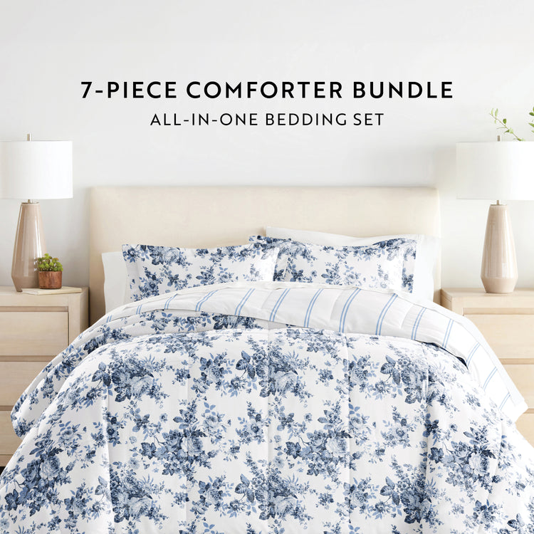 Cabbage Rose Strip Stone with White Sheets