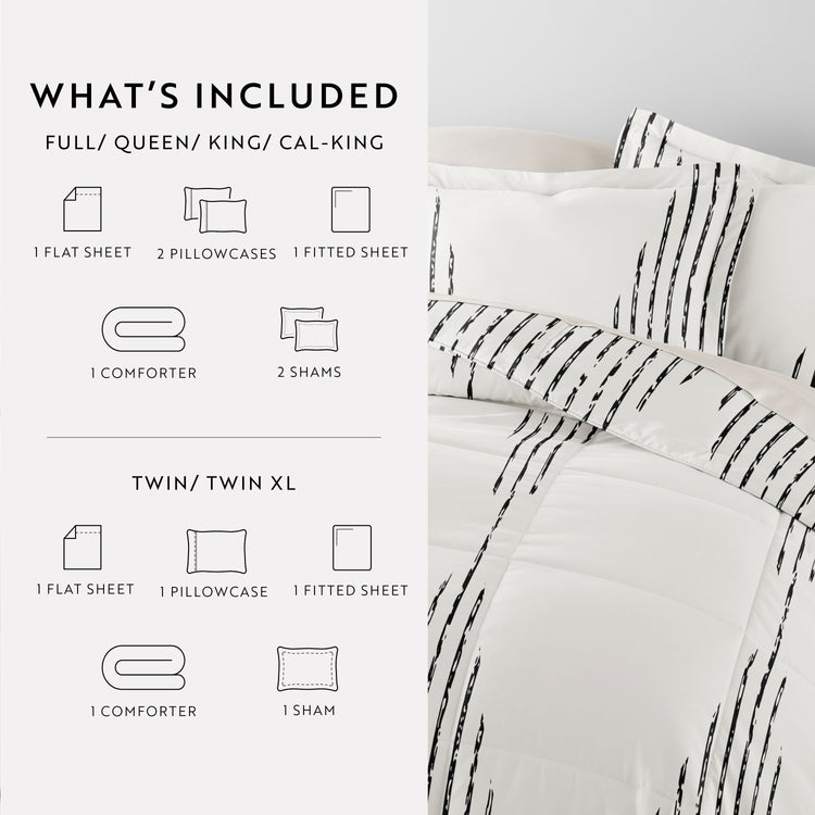 Diamond Stripe Gray with Ivory Sheets