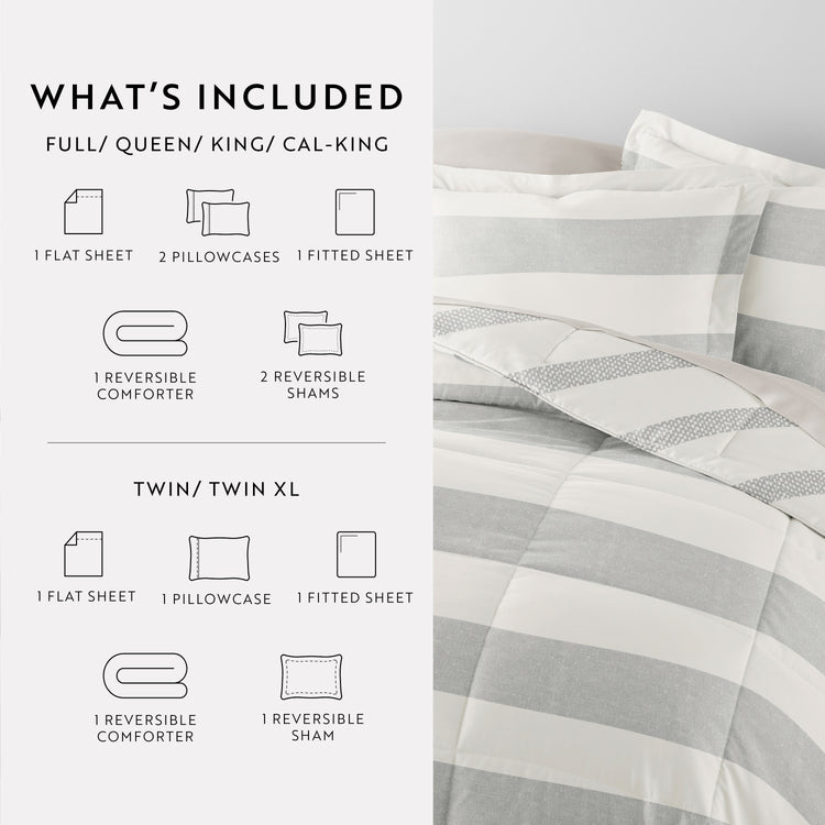 Distressed Stripe Light Blue with Ivory Sheets