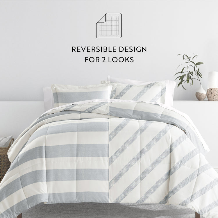 Distressed Stripe Light Blue with Ivory Sheets