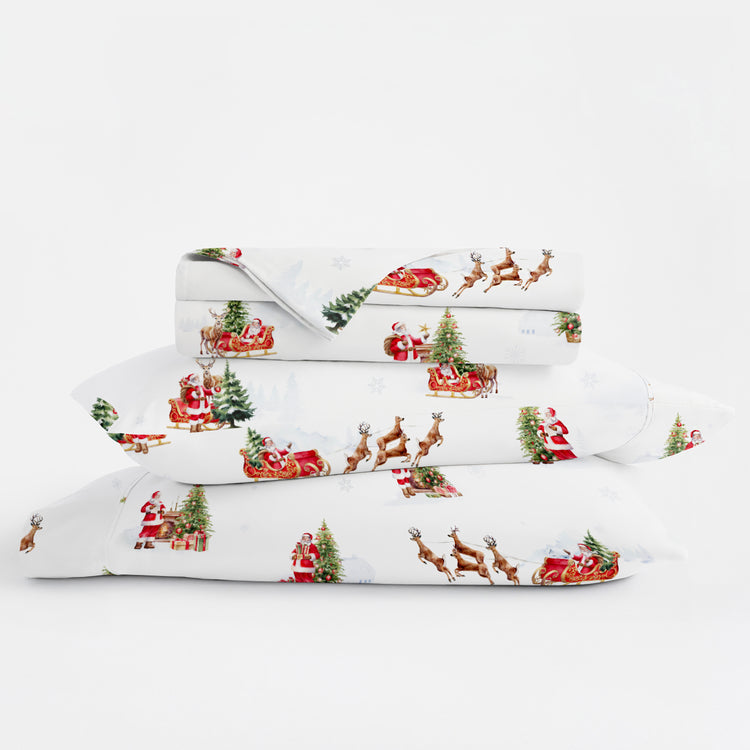 Nostalgic Santa Holiday Sheet Set