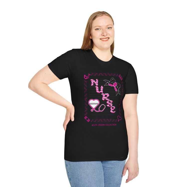 Nurse Retro Ribbon Graphic T-Shirt